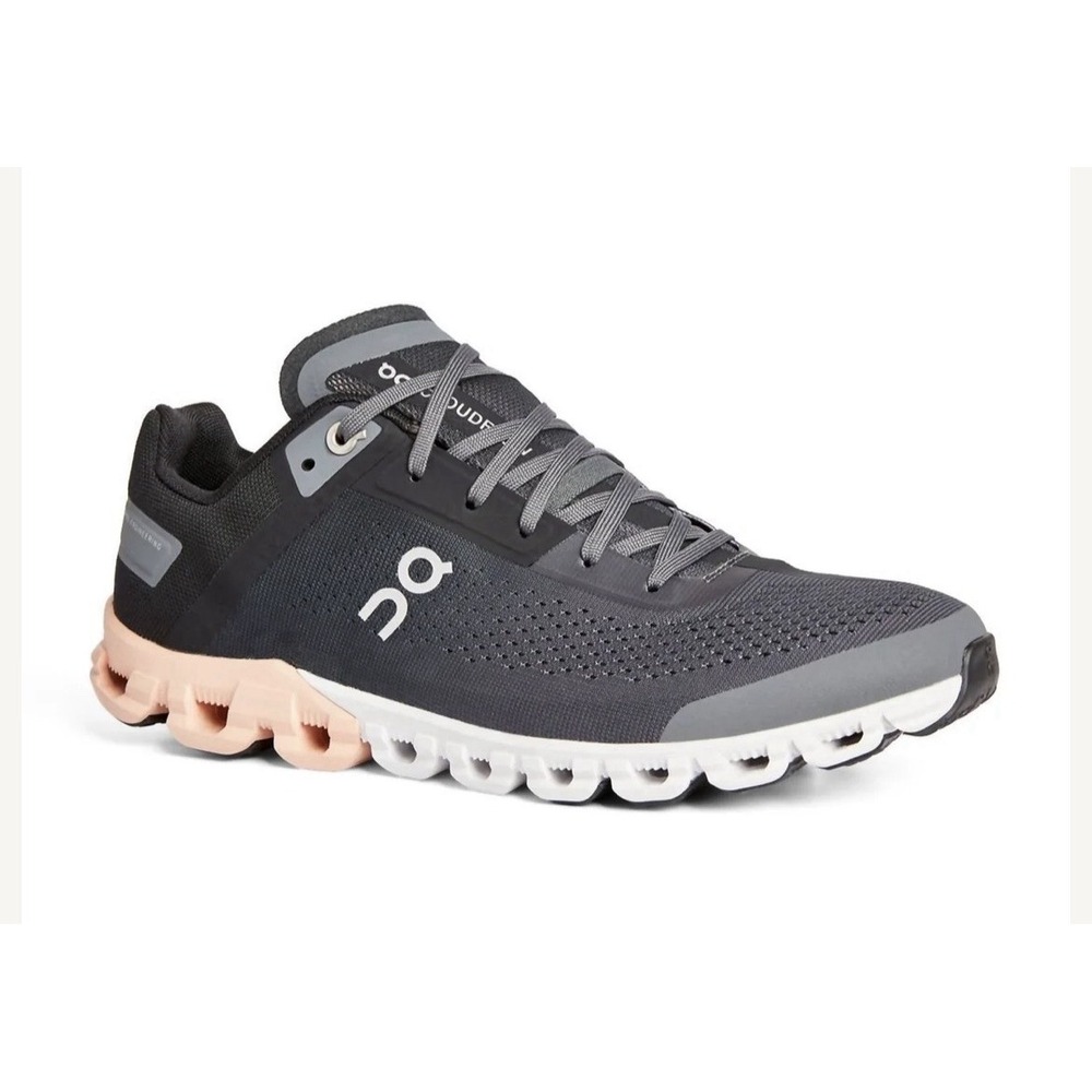On Running Womens Cloudflow Shoes 6.5 Gray Black Pink Sneakers Active Athletic